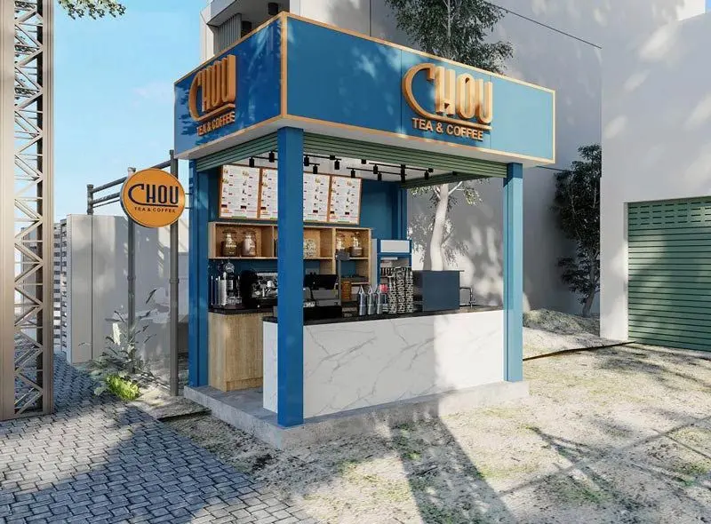 Thiết kế quán trà sữa bình dân take away