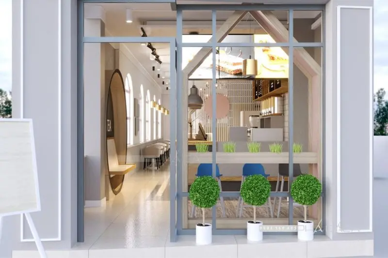 Thiết kế quán trà sữa nhà ống