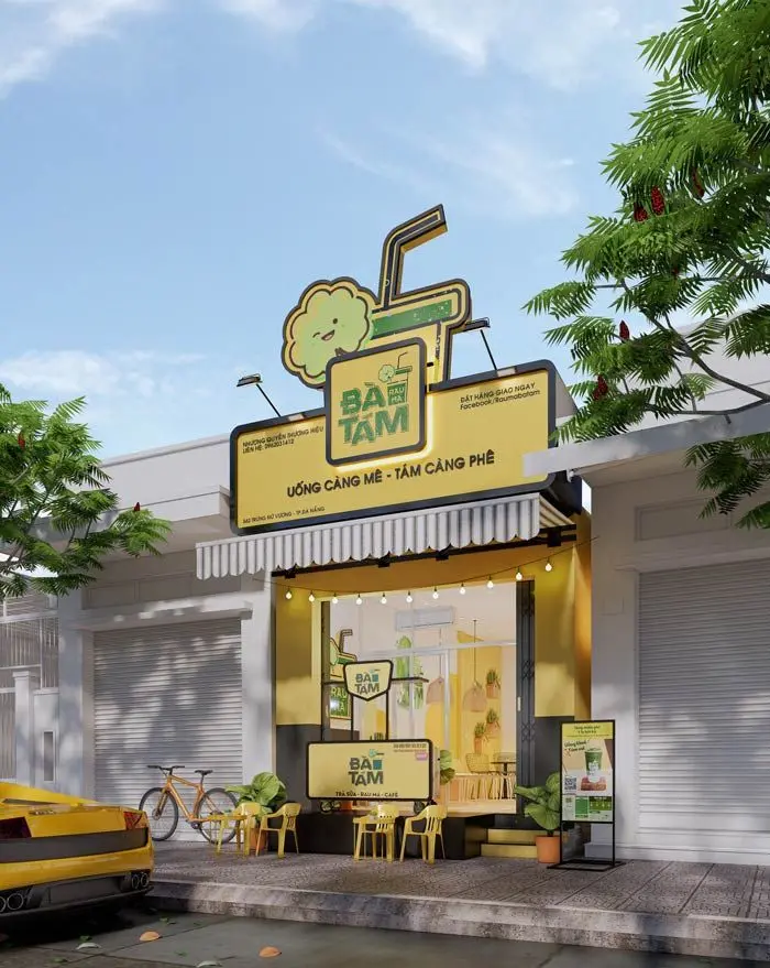 Thiết kế quán trà sữa takeaway