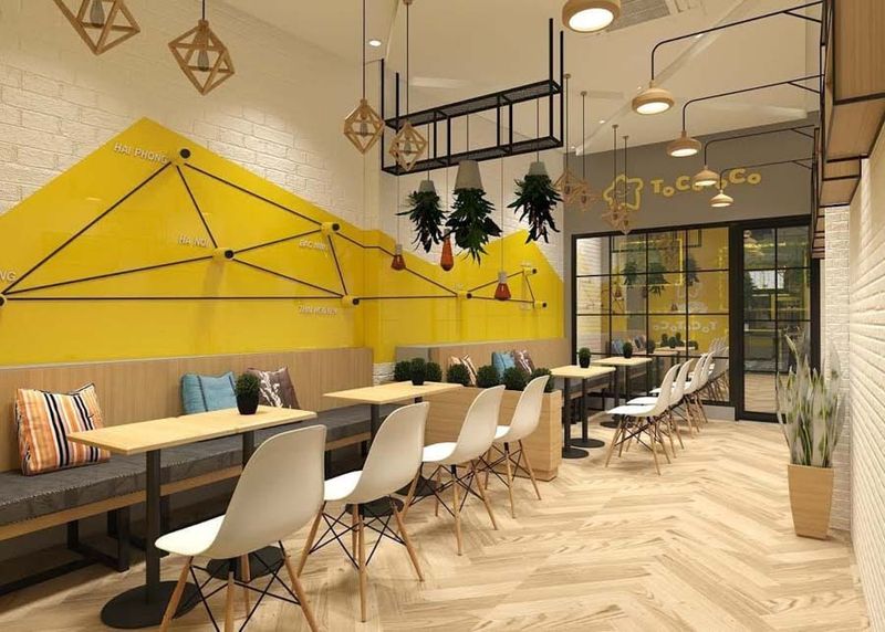 Thi Công Quán Cafe Kết Hợp Trà Sữa 11 Thiết kế quán trà sữa
