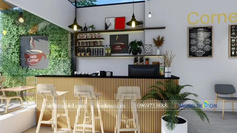 mẫu nội thất quán trà sữa