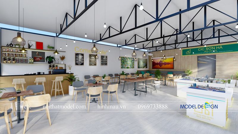 Thiết kế thi công nội thất quán trà sữa nhỏ đẹp giá rẻ