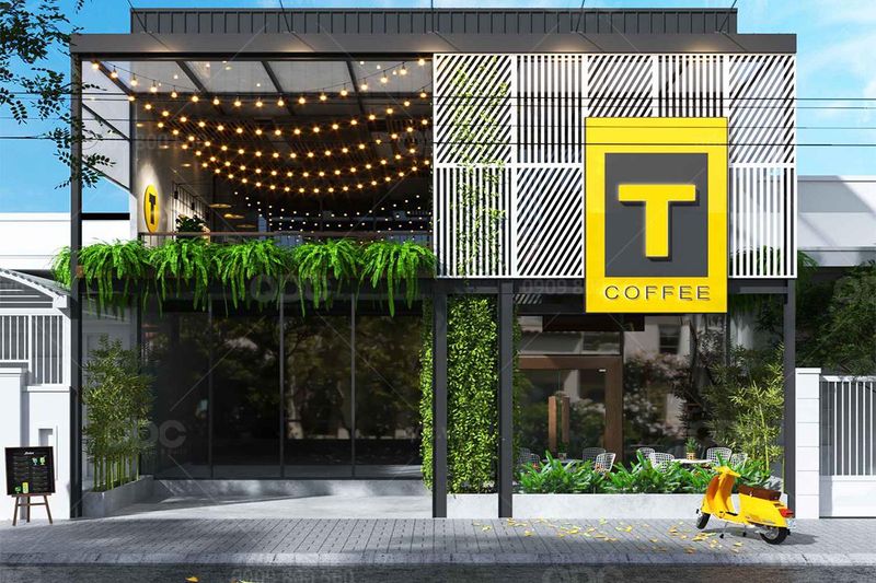 Thi Công Quán Cafe Kết Hợp Trà Sữa 13 Thiết kế thi công T-coffee