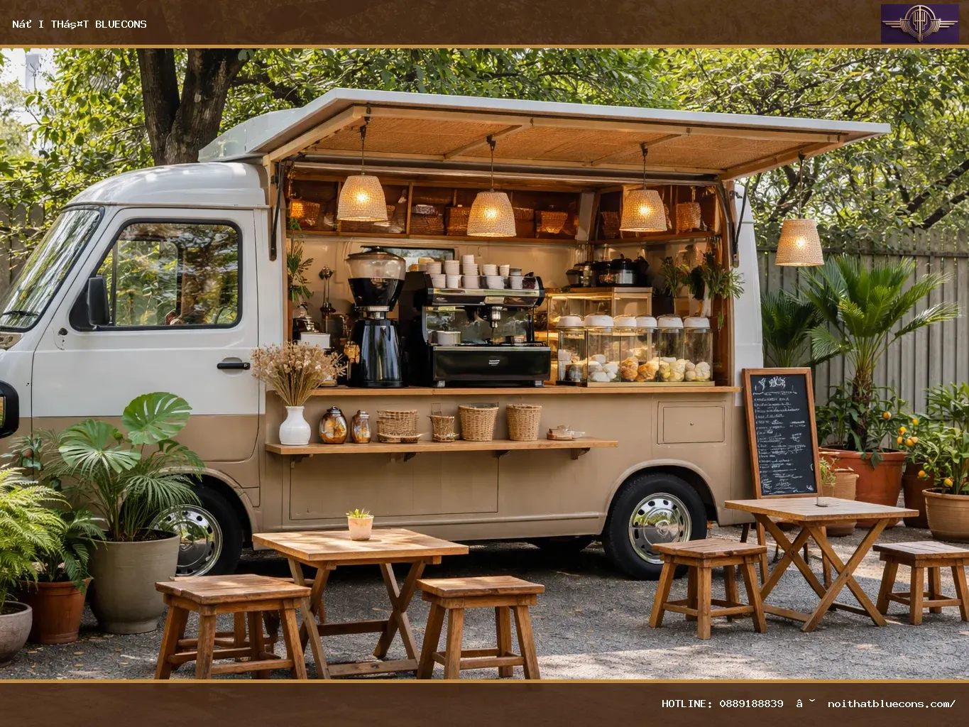 Thiết kế thi công xe cafe – ảnh minh họa Bluecons