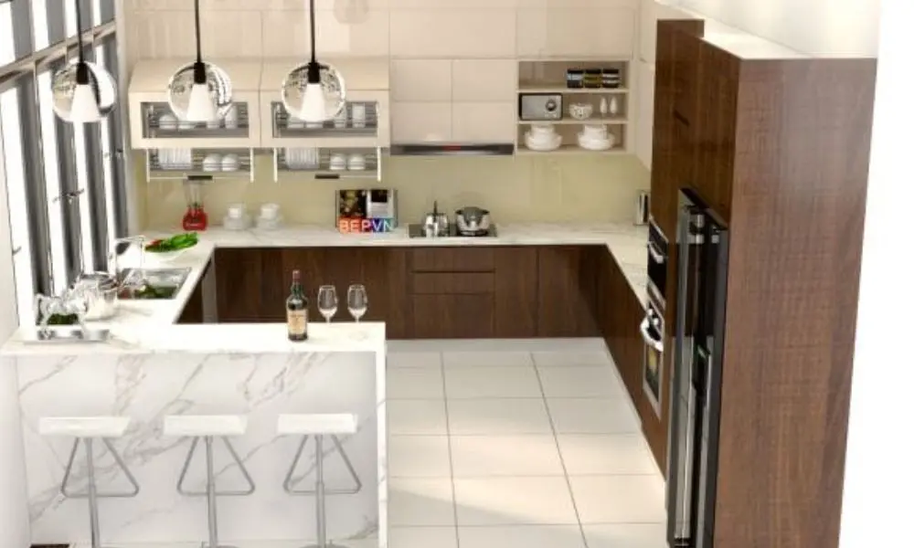 Quầy bar ngăn bếp và phòng khách