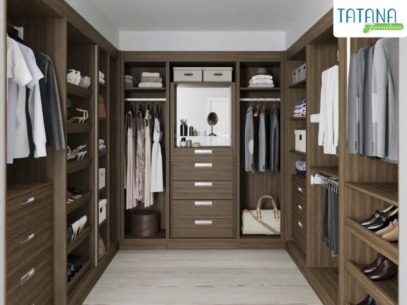 Tủ quần áo chữ U đơn giản tinh tế