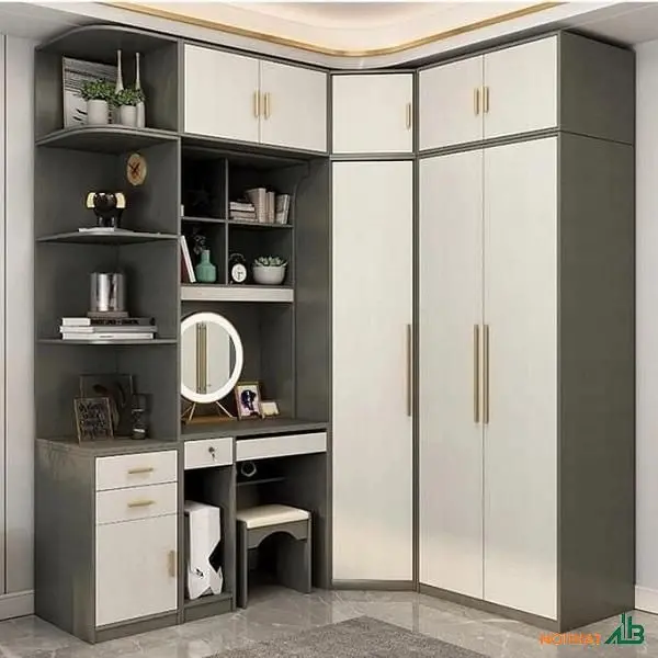 Tủ quần áo góc chữ L kiểu dáng nhỏ gọn phù hợp với mọi không gian