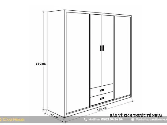Tủ quần áo kích thước
