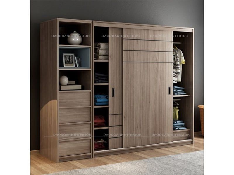 Tủ quần áo laminate cạnh lùa