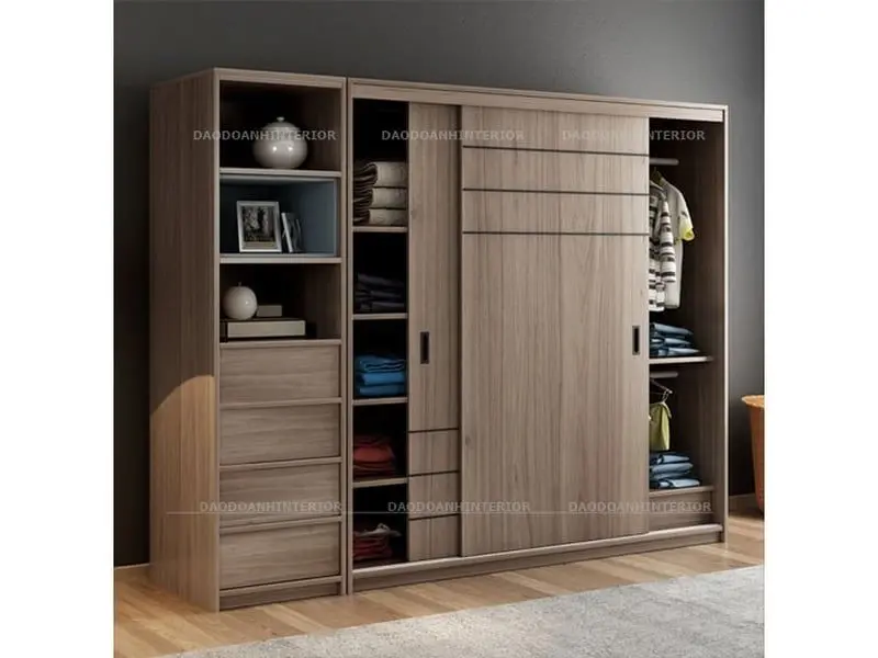 Tủ quần áo laminate cạnh lùa