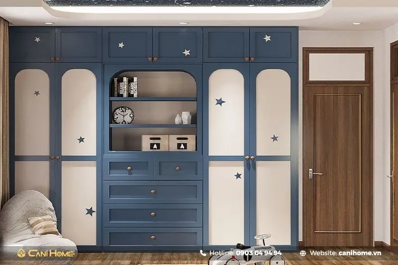 Tủ quần áo trẻ em có nhiều ngăn, phù hợp cho bé lớn