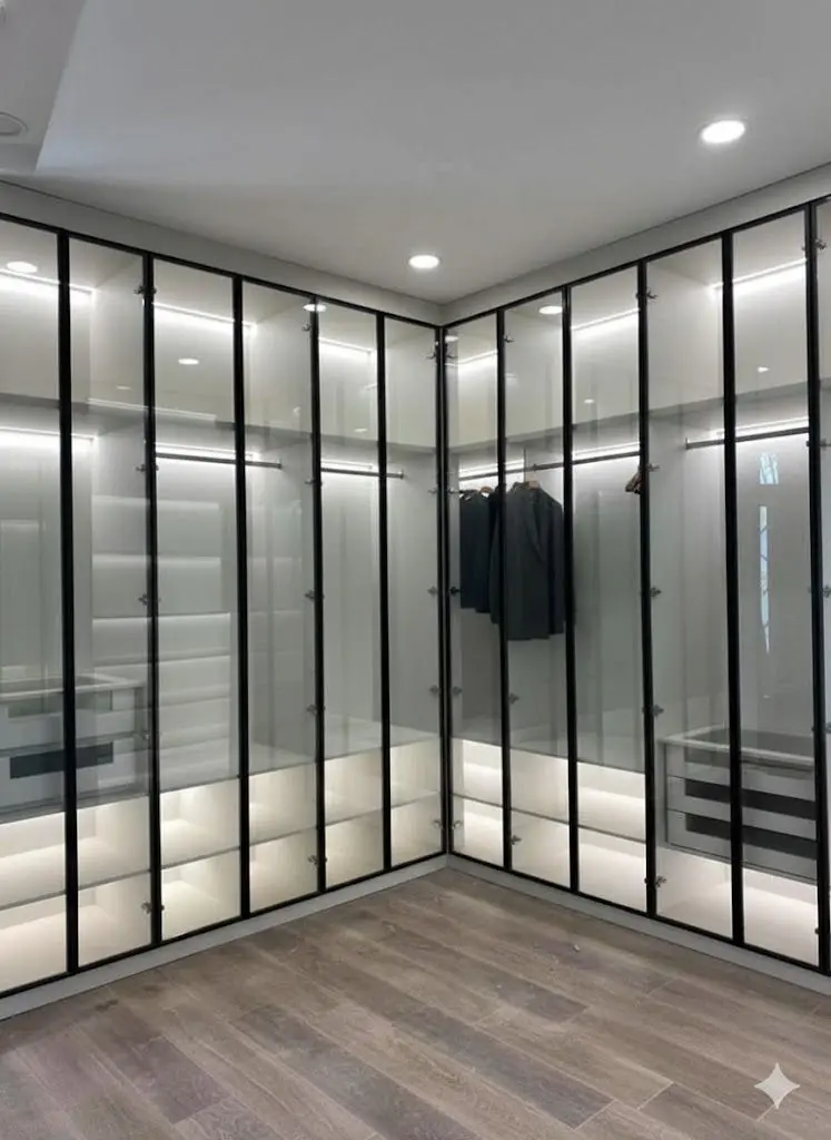 Tủ kính tùy chỉnh phong cách luxury