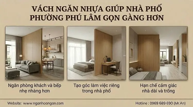 vach ngan nhua giup nha pho phuong phu lam gon gang hon