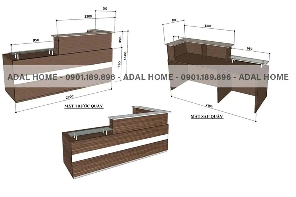 Quầy lễ tân gỗ tự nhiên