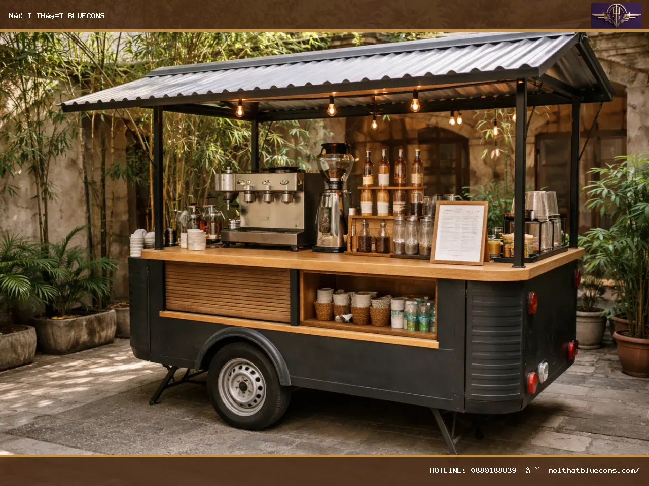 Xe cafe giá rẻ – ảnh minh họa Bluecons