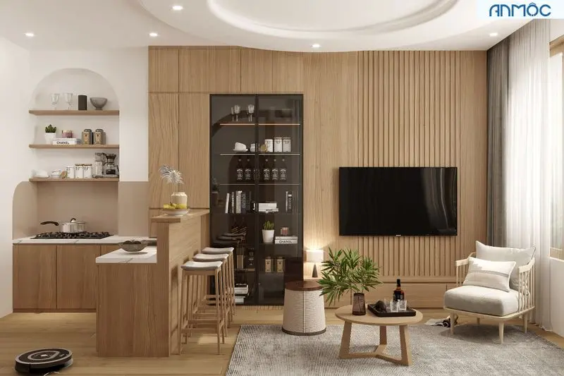 Nội thất chung cư gỗ tự nhiên